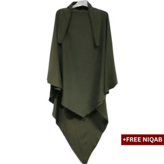 Single Layer Khimar with Free Niqab - Design Code: SLK-0022