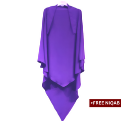 Single Layer Khimar with Free Niqab - Design Code: SLK-0021