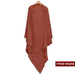 Single Layer Khimar with Free Niqab - Design Code: SLK-0026