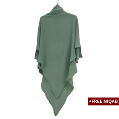 Single Layer Khimar with Free Niqab - Design Code: SLK-0030