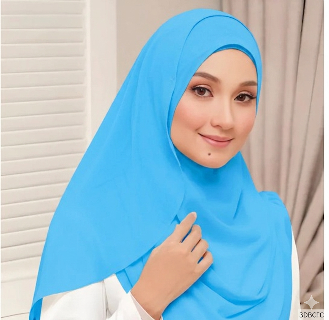 Blue Double Loop Scarf - Color Code: IH-036