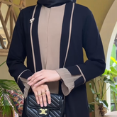 Shrug Style Long Abaya with Inner Layer (Beige Color)