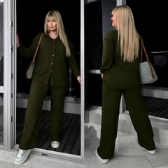 Women’s Co-Ord Set - Stylish Long Shirt & Trouser Two Piece Outfit (FL-WE001)