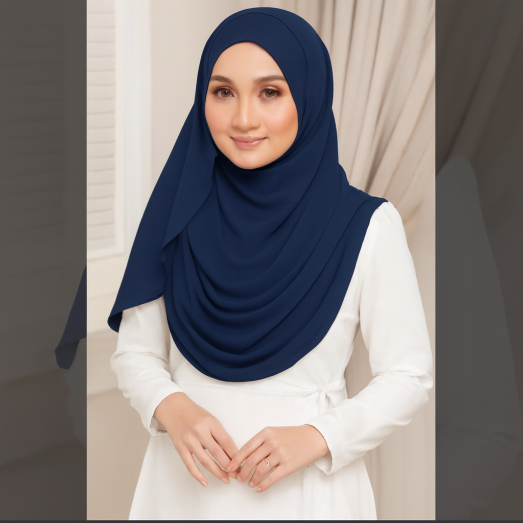 Blue Double Loop Scarf - Color Code: IH-0016