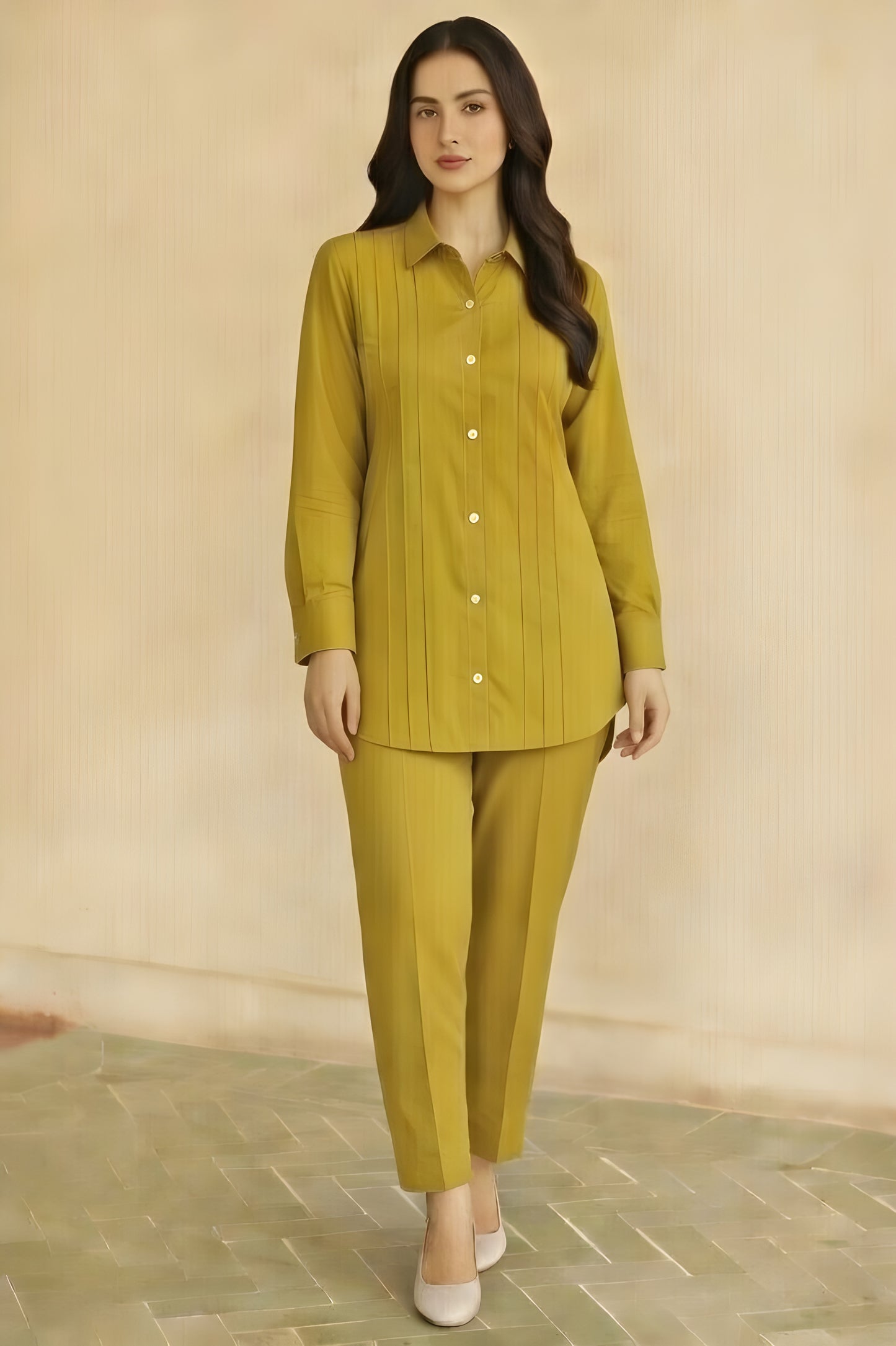 Chelsea Gem Co-Ord Set - Long Shirt + Trouser Two Piece Outfit (FL-WS004)