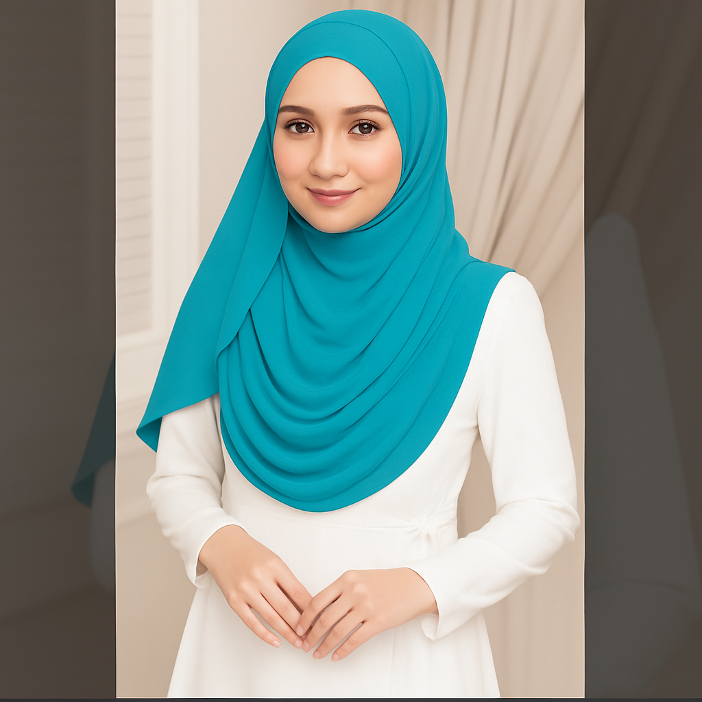 Light Blue   Double Loop Scarf  - Color Code: IH-0011