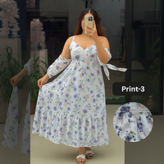 Chiffon Long Floral Printed Frog | Swag Edition (FL-PF001)