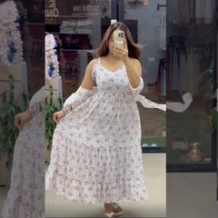 Chiffon Long Floral Printed Frog | Swag Edition (FL-PF001)