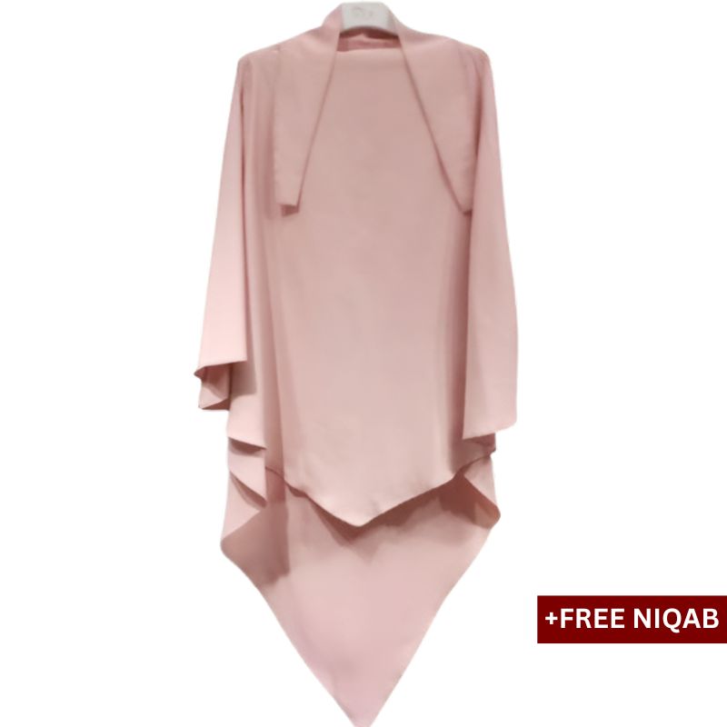 Single Layer Khimar with Free Niqab - Design Code: SLK-0031