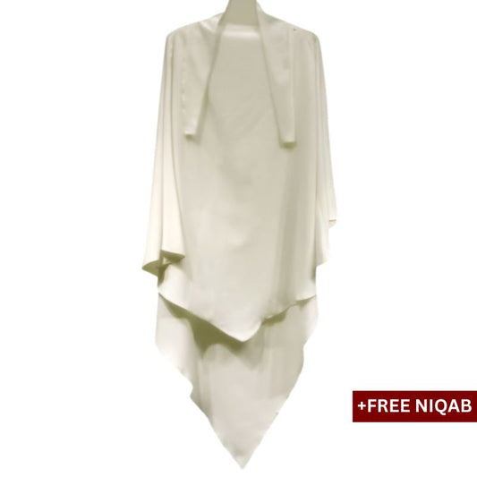 Single Layer Khimar with Free Niqab - Design Code: SLK-0023