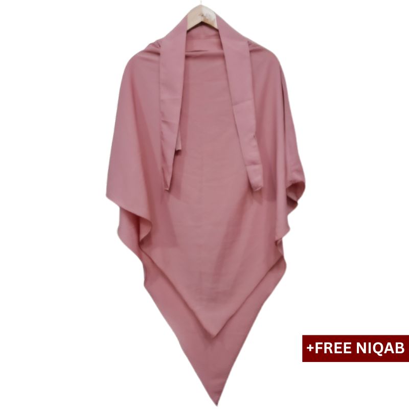 Single Layer Khimar with Free Niqab - Design Code: SLK-0024