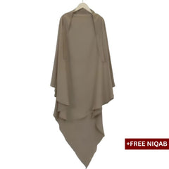 Single Layer Khimar with Free Niqab - Design Code: SLK-0025