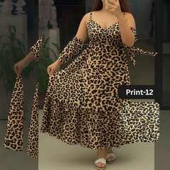 Chiffon Long Floral Printed Frog | Swag Edition (FL-PF001-Print-12)