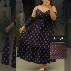 Chiffon Long Floral Printed Frog | Swag Edition (FL-PF001-Print-7)