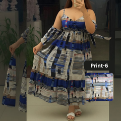 Chiffon Long Floral Printed Frog | Swag Edition (FL-PF001-Print-6)