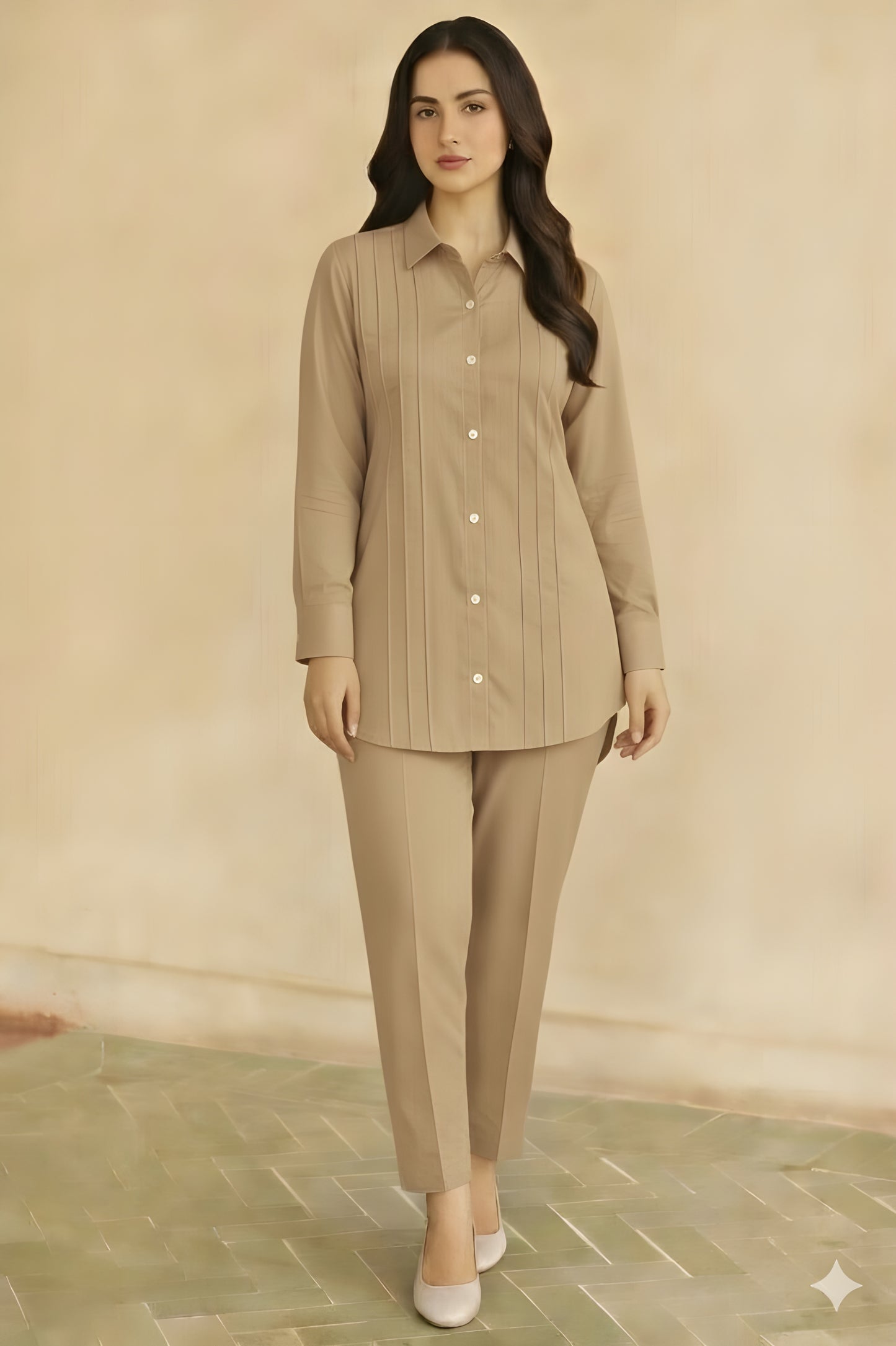 Women’s Co-Ord Set - Long Shirt + Trouser Two Piece Outfit (FL-WS001)