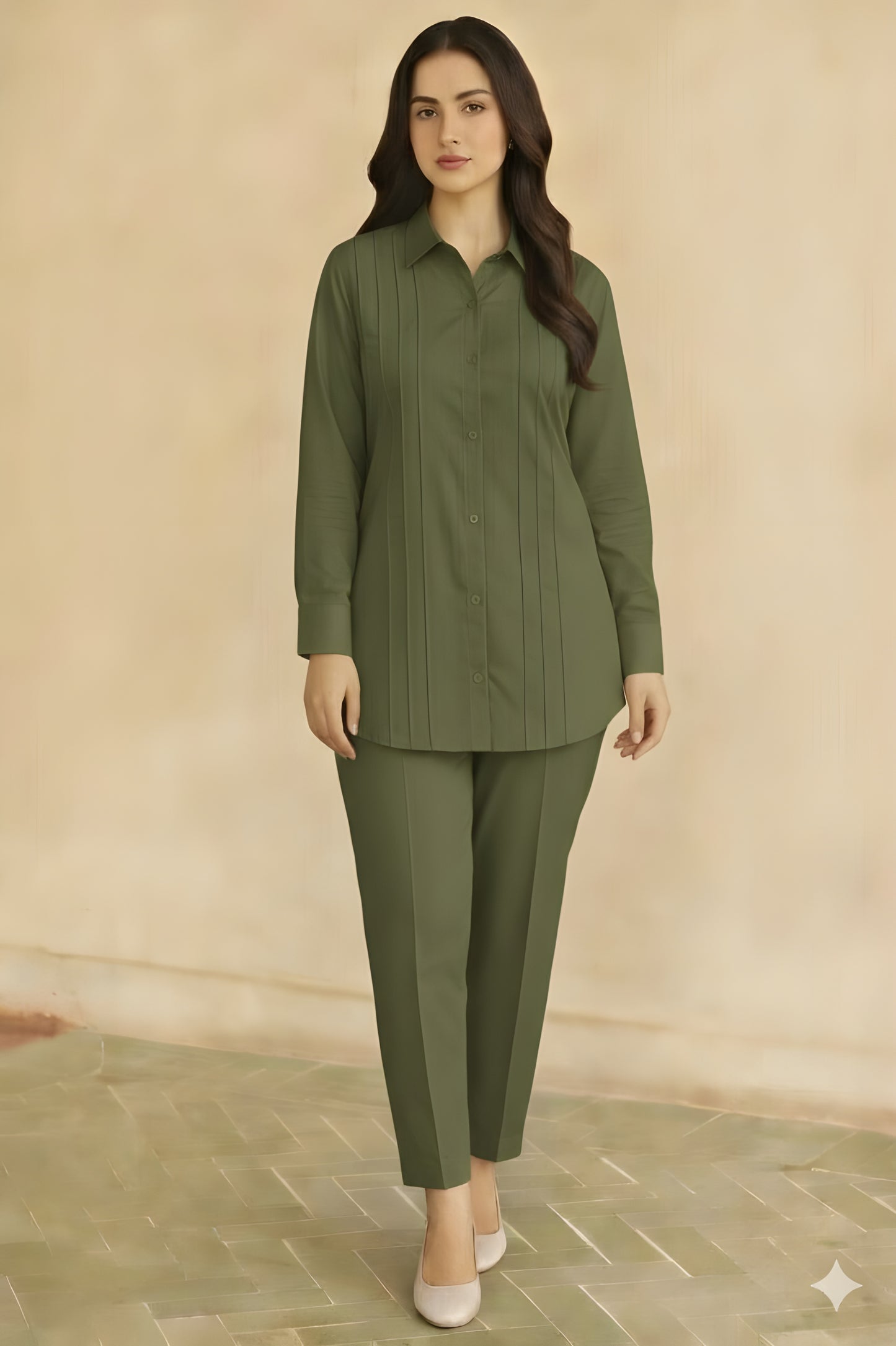 Women’s Co-Ord Set - Long Shirt + Trouser Two Piece Outfit (FL-WS001)