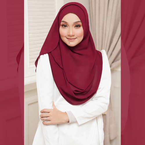 Red Double Loop Scarf  - Color Code: IH-0025
