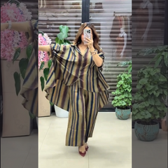 Chiffon Striped Printed Dress | Swag Edition (FL-PF008) |