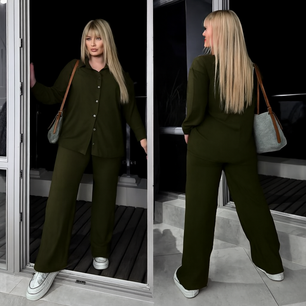 Women’s Co-Ord Set - Stylish Long Shirt & Trouser Two Piece Outfit (FL-WE001)